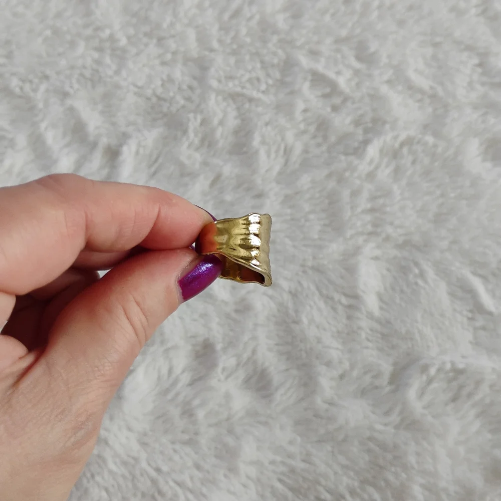 Gold Tone Hammered Ring